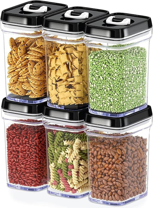 Airtight Food Storage Containers Set for Pantry Organization – BPA-Free, Clear Plastic